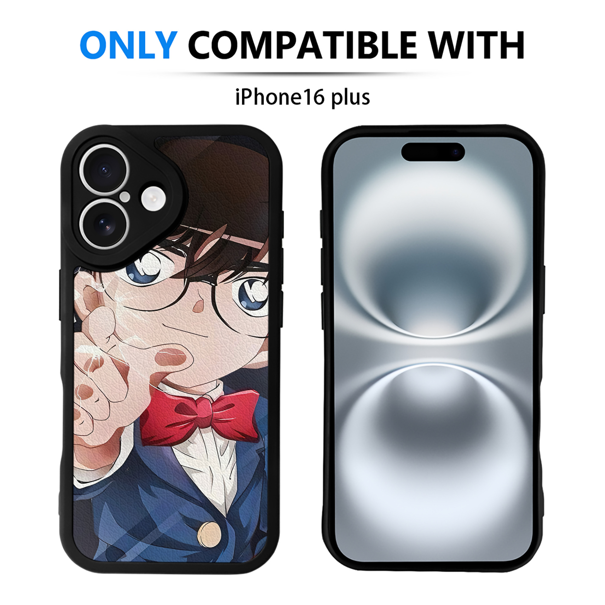 （画像用） 名探偵コナン Detective Conan 【iPhone 16シリーズ対応】シリコンスマホケース（レザー調） 材質：シリコン